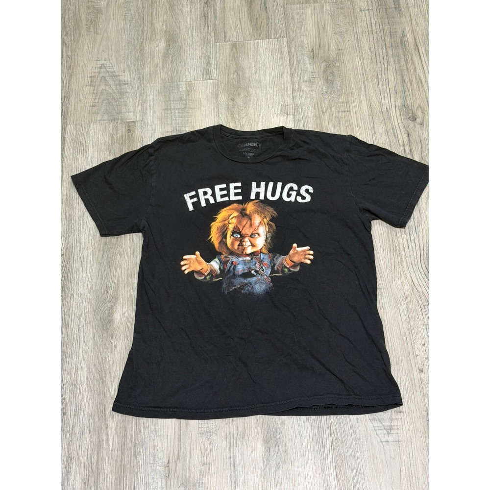 Hybrid Apparel Chucky Free Hugs Graphic T-Shirt, Mens, Size L
